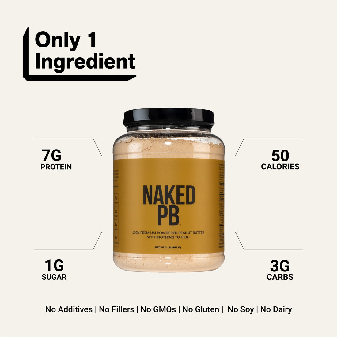naked pb 2 lb peanut butter powder product overview