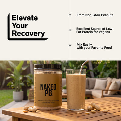 naked pb peanut butter powder recovery infographic