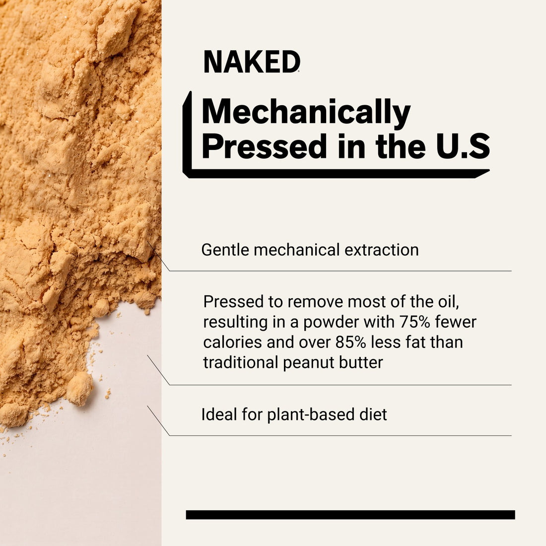 naked pb organic peanut butter powder with 9 g protein