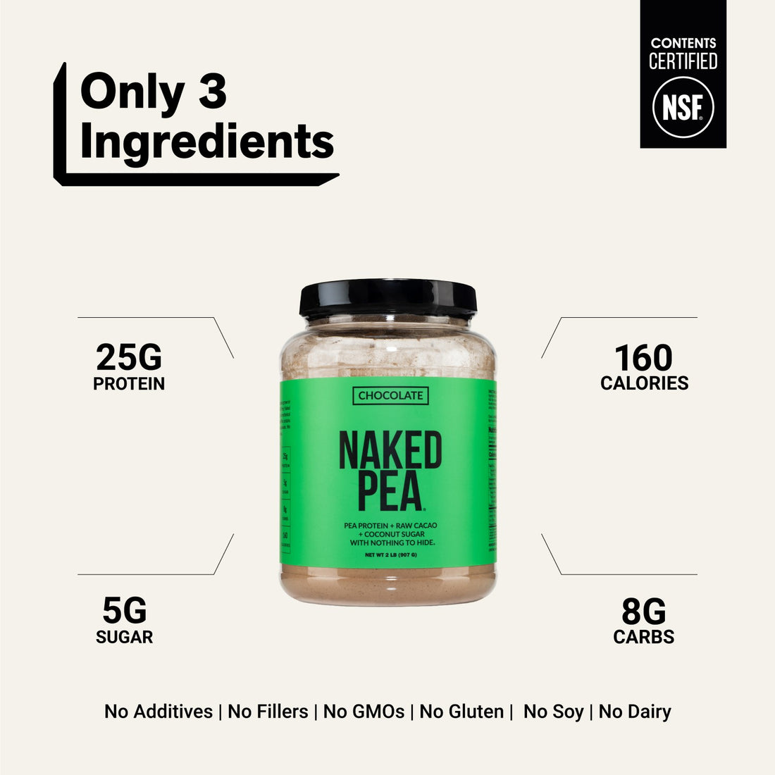naked pea chocolate 2 lb with 25 g protein