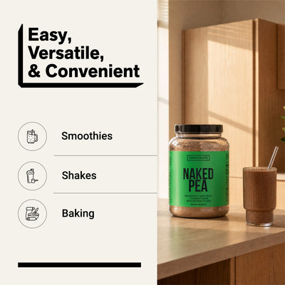 naked pea chocolate for smoothies, shakes and baking