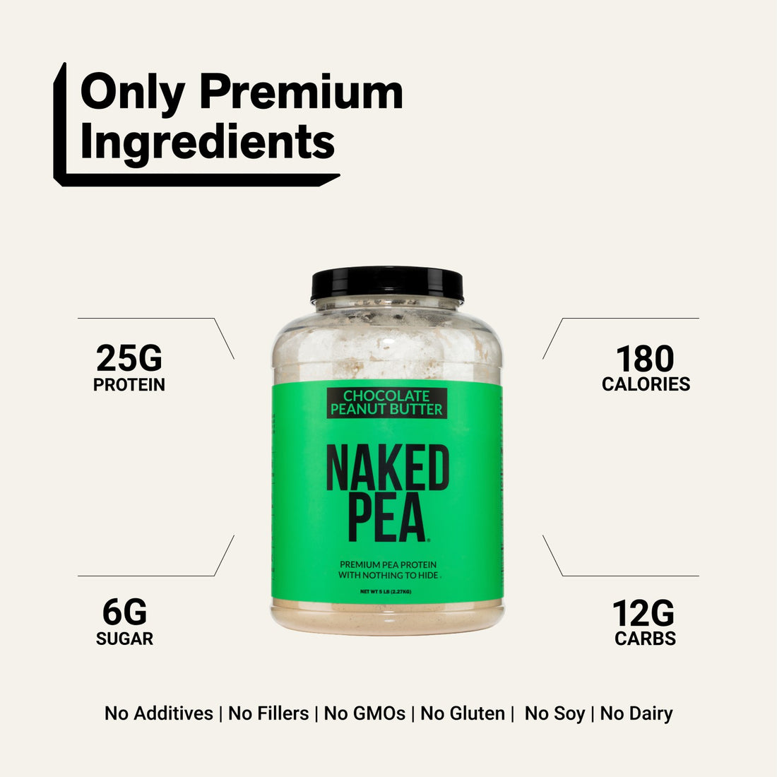 naked pea chocolate peanut butter 5 lb product overview