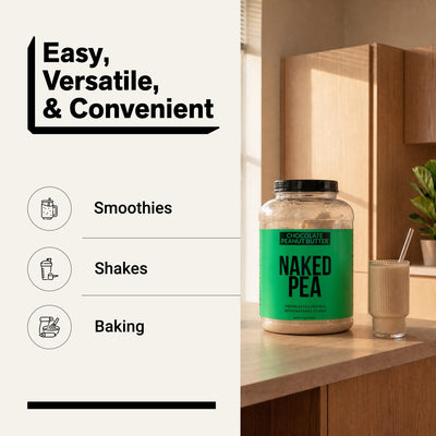 naked pea chocolate peanut butter for smoothies, shakes and baking