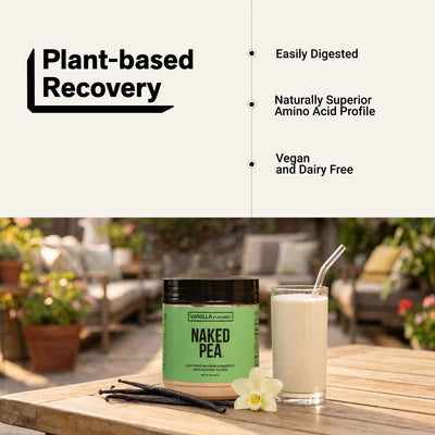 naked pea vanilla plant-based recovery infographic