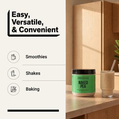 naked pea vanilla for smoothies, shakes and baking