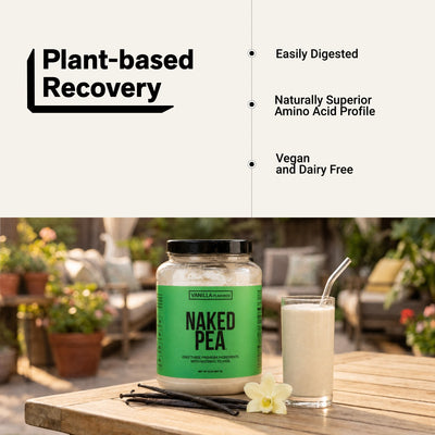 naked pea vanilla plant-based recovery infographic