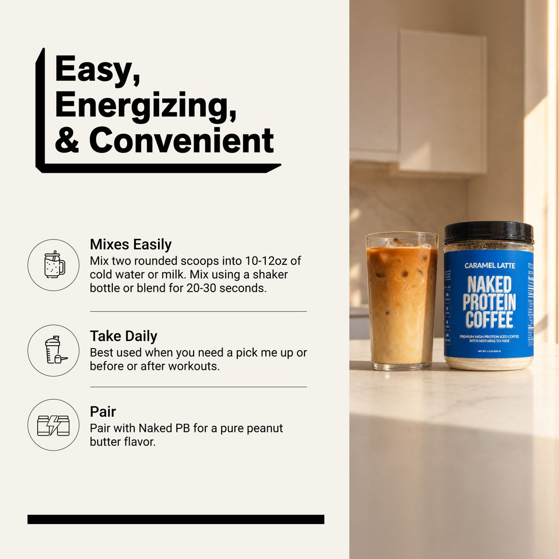 naked protein coffee caramel latte mixing directions