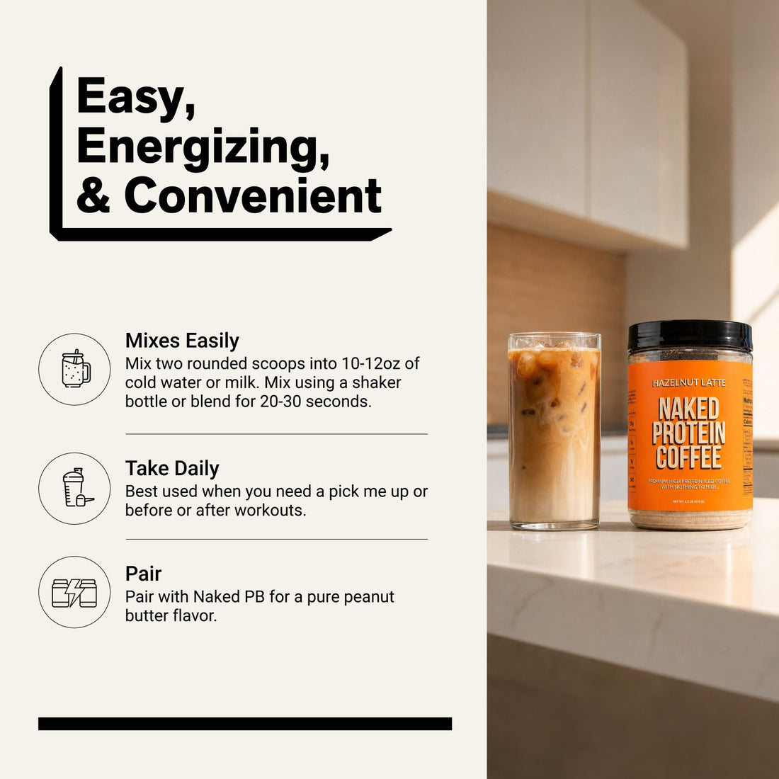 naked protein coffee hazelnut latte mixing directions