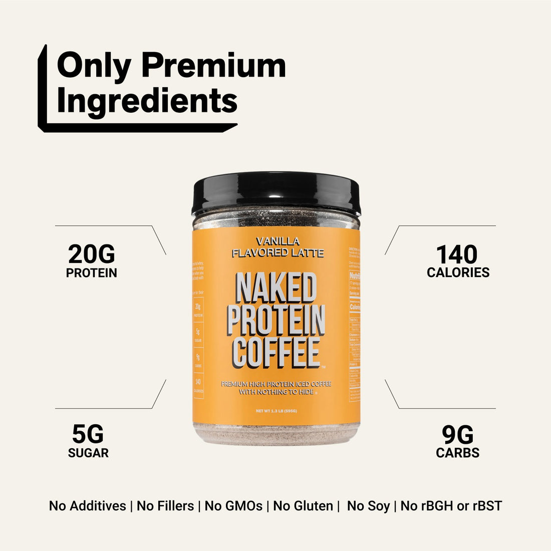 naked protein coffee vanilla latte product overview
