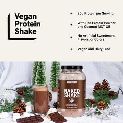 naked shake hot cocoa vegan protein infographic