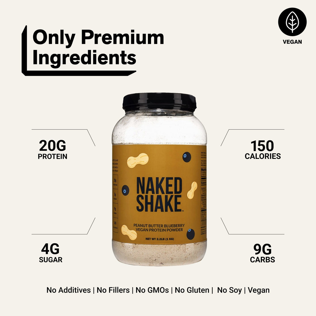 naked shake peanut butter blueberry product overview