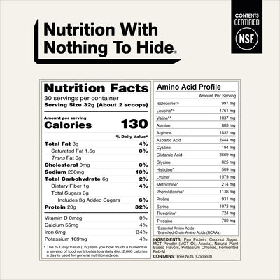 naked shake vanilla nutrition facts and amino acid profile