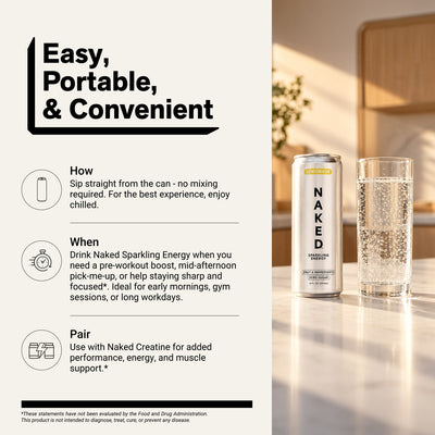 naked sparkling energy lemonade serving directions