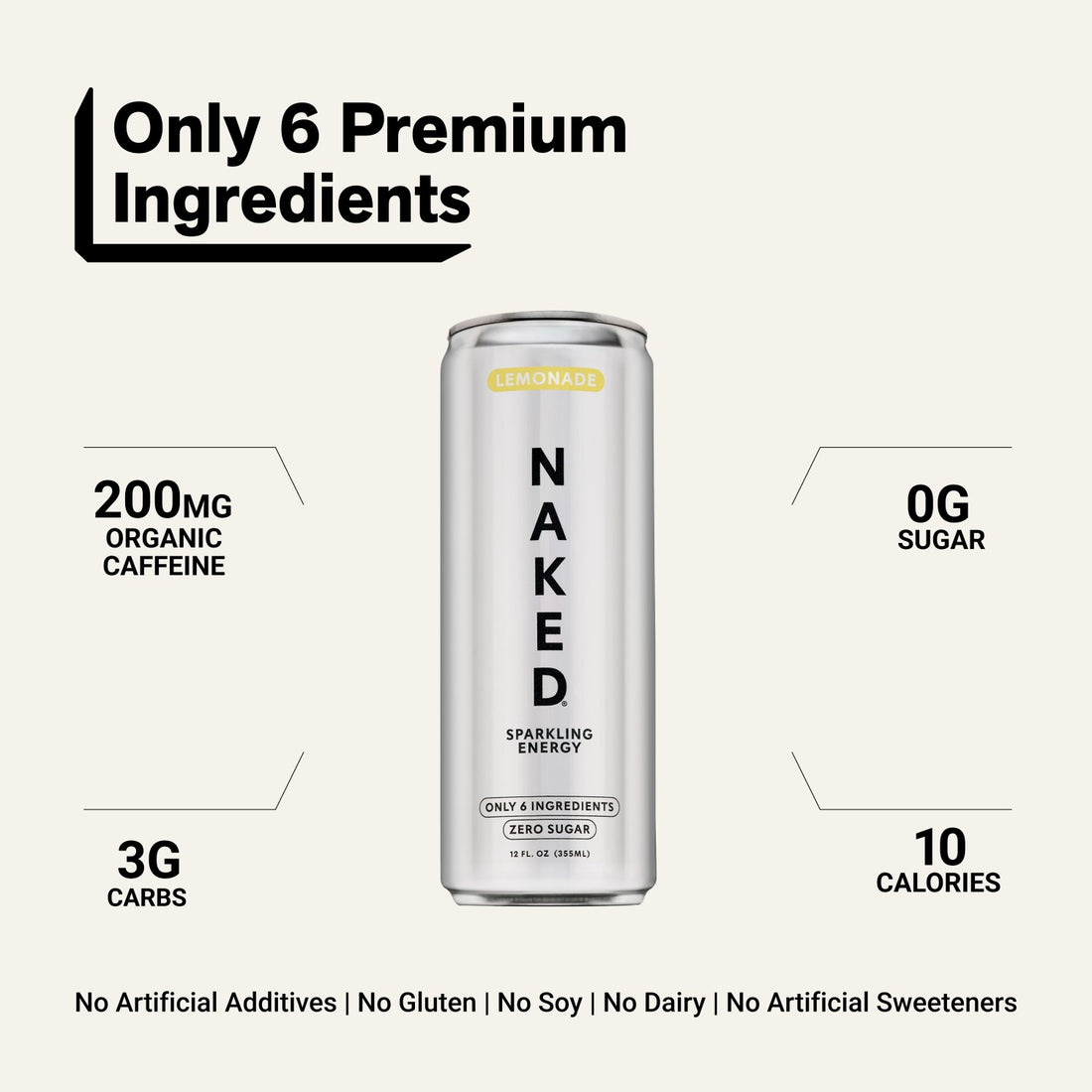 naked sparkling energy lemonade product overview