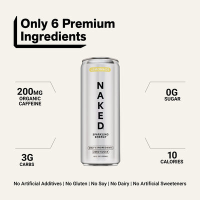 naked sparkling energy lemonade product overview
