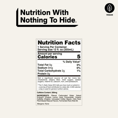 naked sparkling energy orange nutrition facts and ingredients