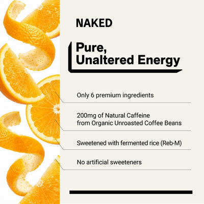 naked sparkling energy orange product overview