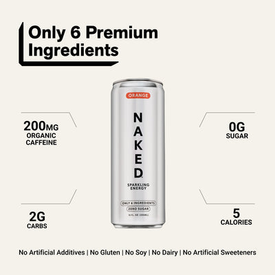 naked sparkling energy orange product overview