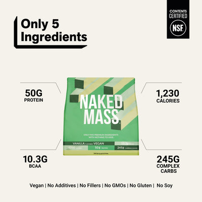 naked vegan mass vanilla 12 lb product overview