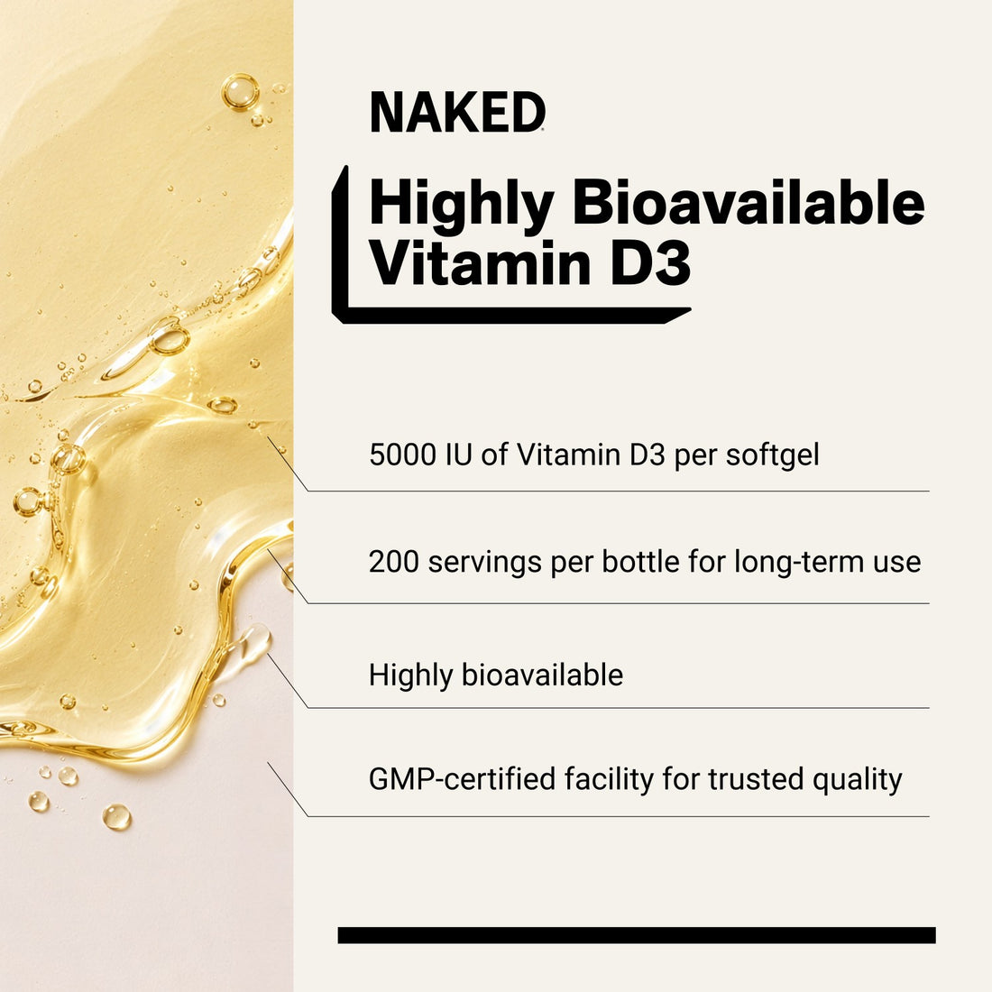 naked vitamin d3 5000 iu softgel product overview