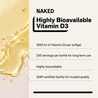 naked vitamin d3 5000 iu softgel product overview