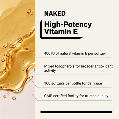 naked vitamin e 400 iu softgel product overview