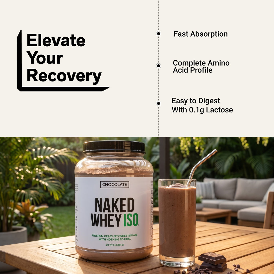 naked whey iso chocolate recovery infographic