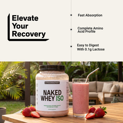 naked whey iso strawberry recovery infographic