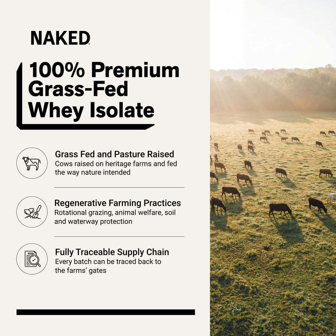 naked whey iso grass-fed sourcing infographic