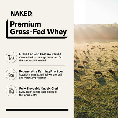 Naked Whey grass-fed protein from pasture-raised cows .