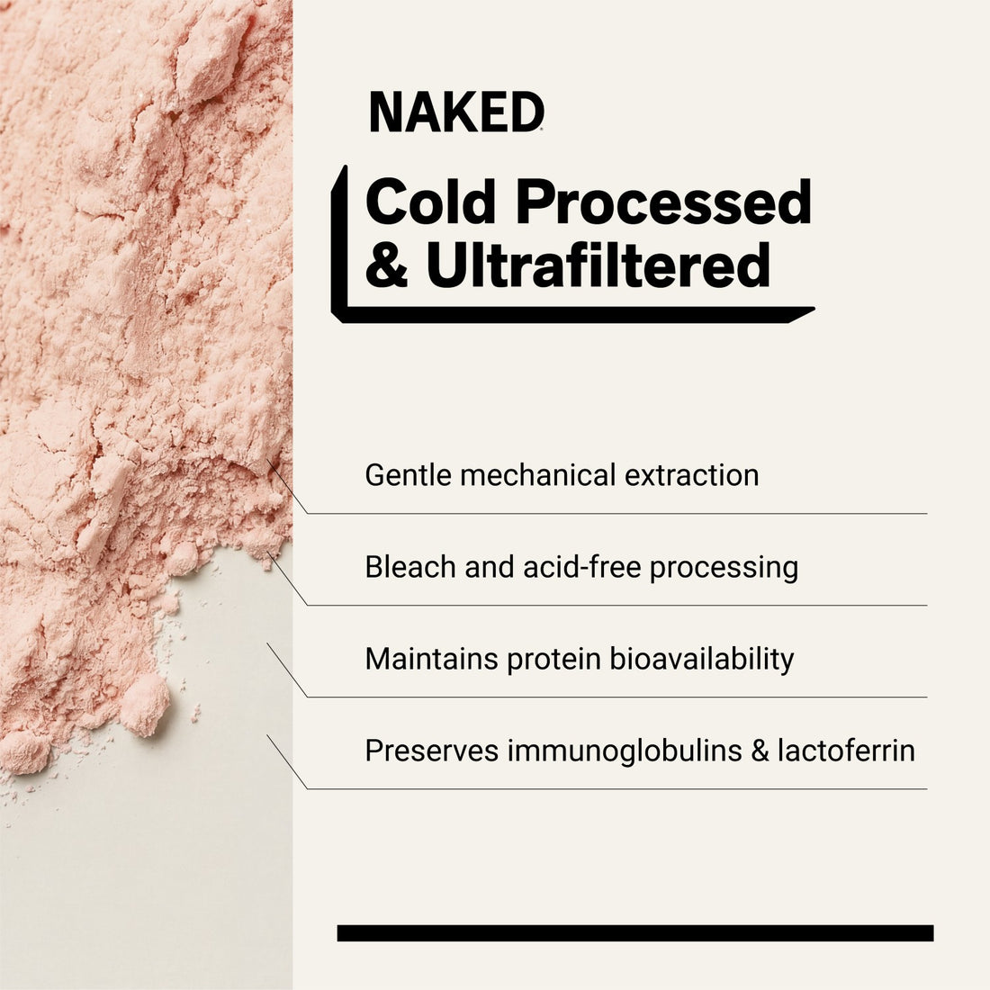 naked whey strawberry 2lb with 25g protein, 150 calories, and premium ingredients.
