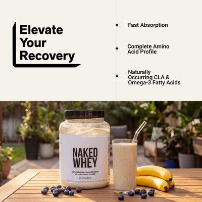 naked whey unflavored protein supports muscle recovery with fast absorption and amino acids.