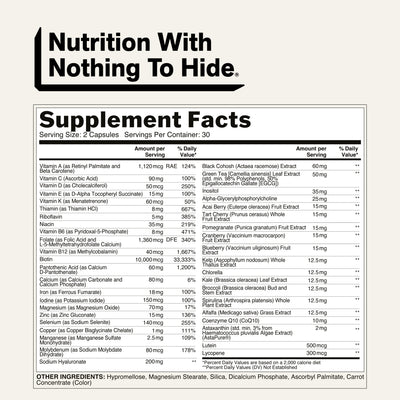 naked women's multivitamin supplement facts and ingredients