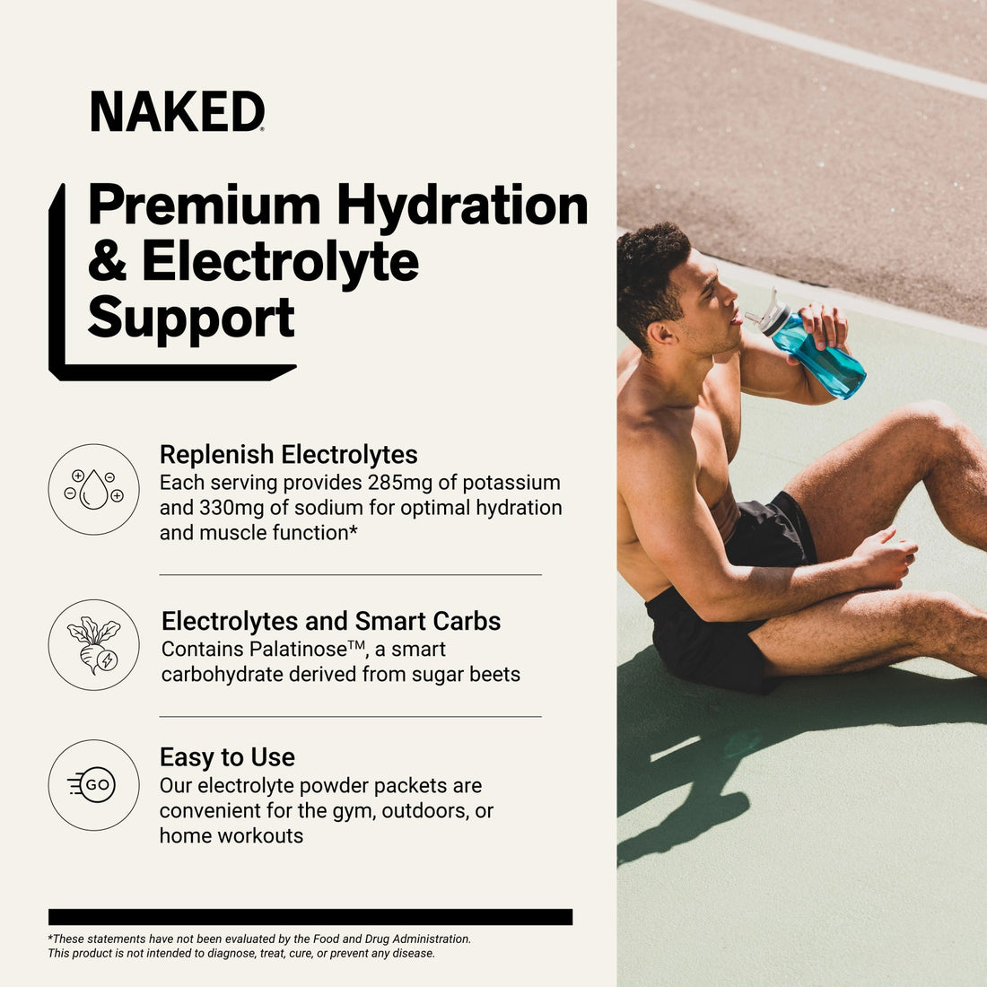 nakedade hydration and electrolyte benefits infographic