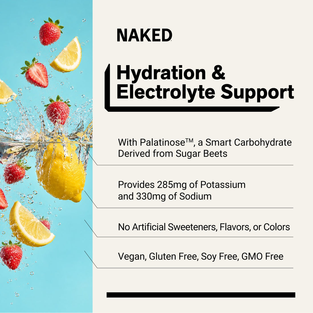 nakedade strawberry lemonade electrolyte powder packets overview