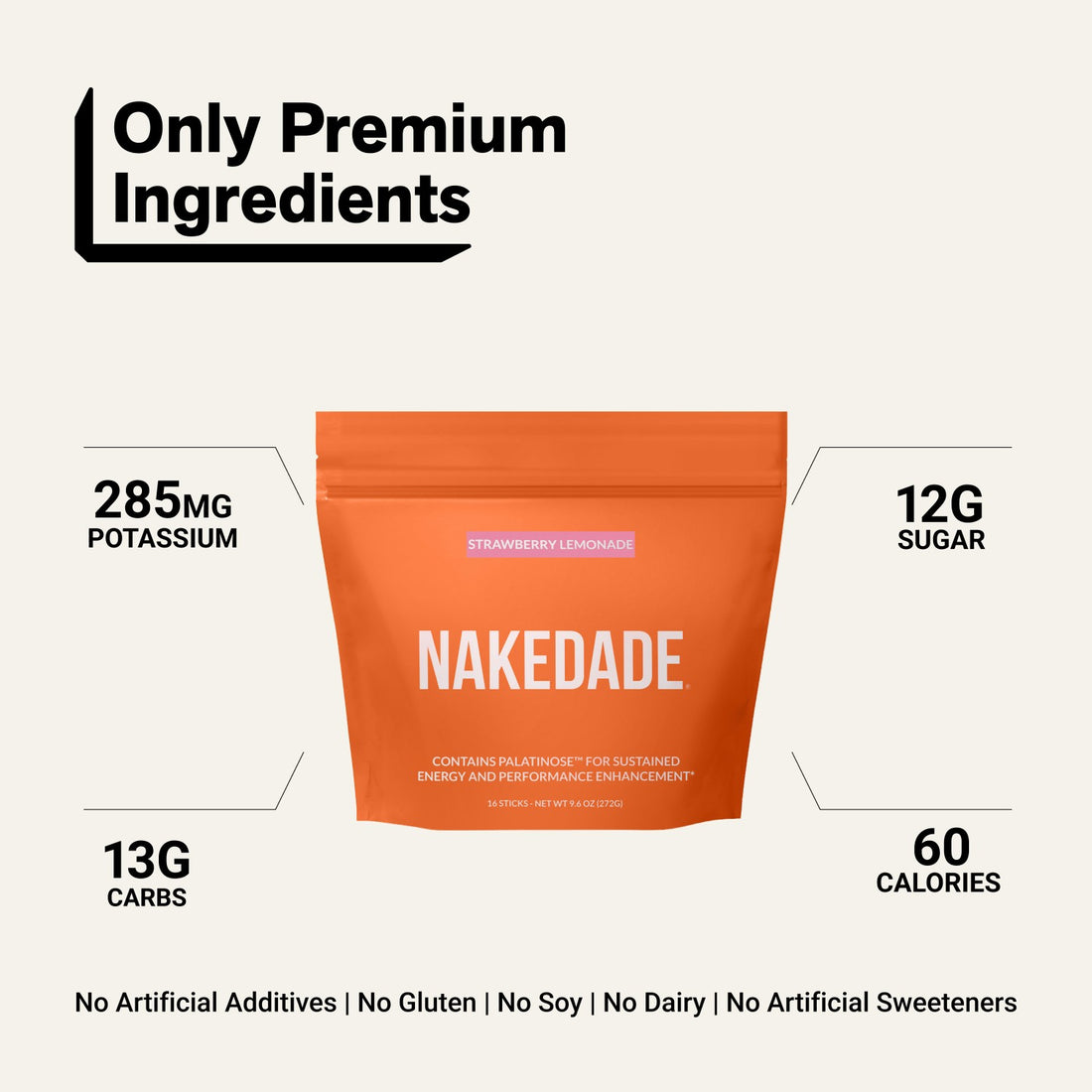 nakedade strawberry lemonade electrolyte powder packets overview